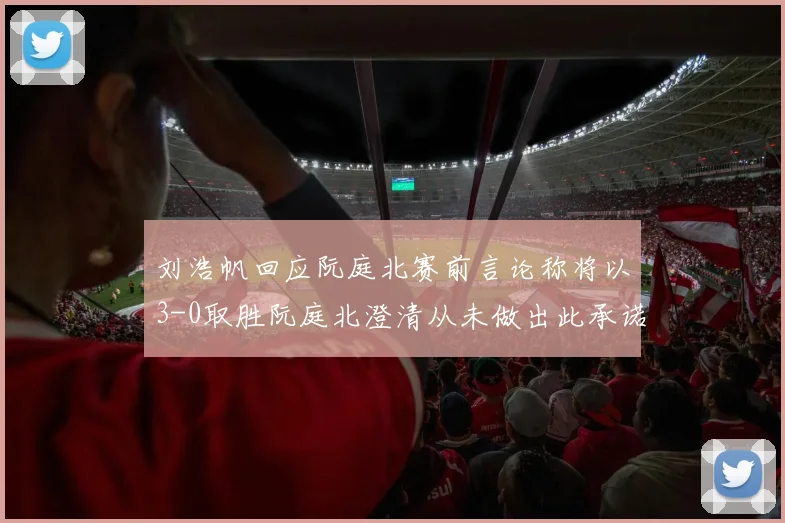 刘浩帆回应阮庭北赛前言论称将以3-0取胜阮庭北澄清从未做出此承诺